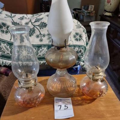 Antique oil lamps