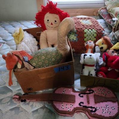 Misc stuffed animals and doll 