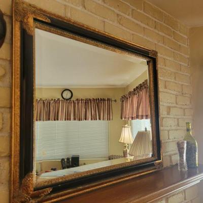 Gold and Black Framed Mirror