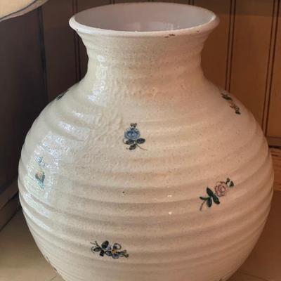 Vintage Pottery Utensil Jug Crock Container Vase, Handmade