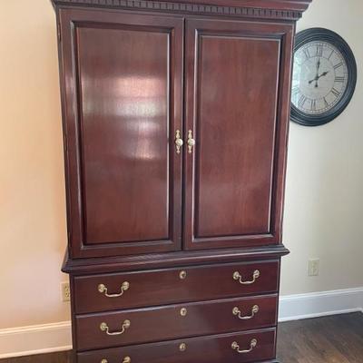 Mahogany Style Chippendale Style Armoire 20.5"" D x 41" W x 74" H