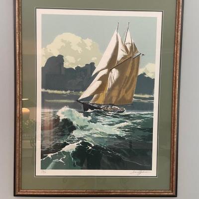 Gloucester Fisherman by Harry Schaare limited edition 32" W x 40" H