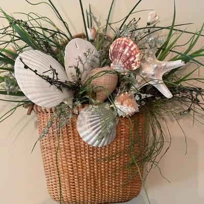 Classic Nantucket basket with shells