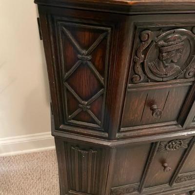 Saybrook Home American Rustic Cabinet with distressed finish and chicken wire doors 31" W x 12" D x 66.5" H