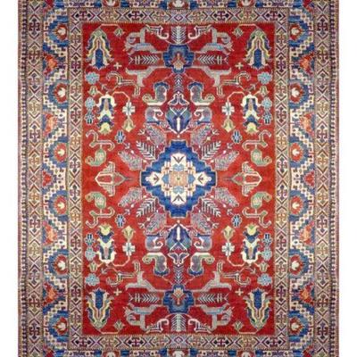 Pakistani Hand-Knotted Rug 9'2" x 6'7"...