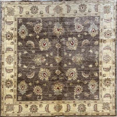 Pakistani Hand-Knotted Rug 6'8" x 6'6"...