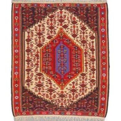 Sanandaj Persian Kilim 4'9" X 4'1"...