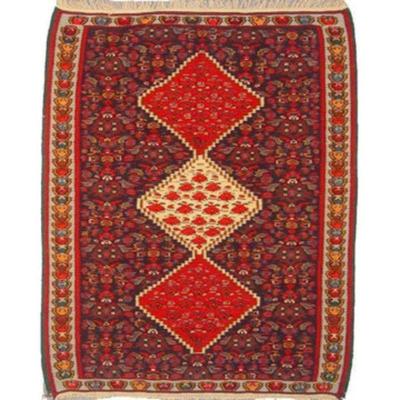 Sanandaj Persian Kilim 4'11" X 3'11"...