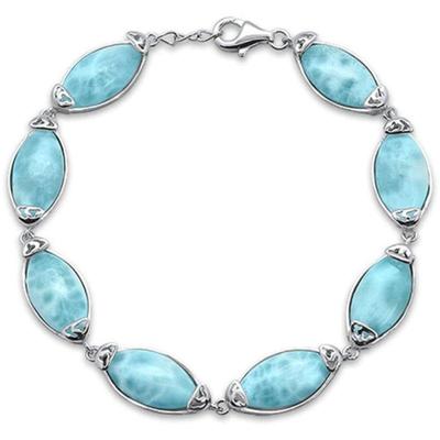 Natural Larimar New Design .925 Sterling Silver Bracelet...