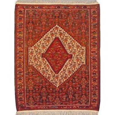 Sanandaj Persian Kilim 4'11" X 4'0"...