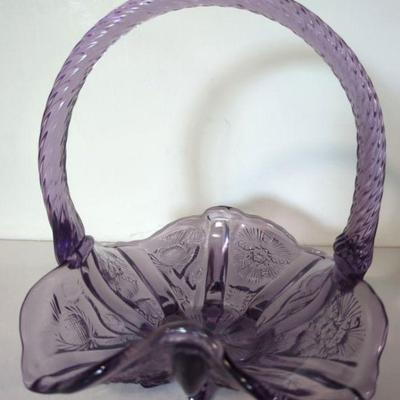 Fenton Amethyst Glass Basket