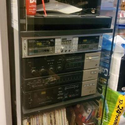 Pioneer Stereo System and Shelf