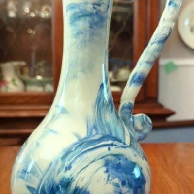 Blue & White Ceramic Pitcher
