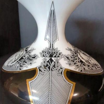 Beautiful Vintage Art Deco Style Vase and Matching Ashtray ~ Hollohaza Hungary
