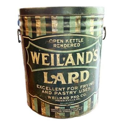 Lot 065   0 Bid(s)
Vintage Weiland's Lard Phoenixville PA 50 Lb. Can
