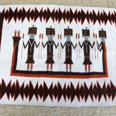 1175	HAND WOVEN SOUTHWESTERN RUG	HAND WOVEN SOUTHWESTERN RUG, APPROXIMATELY 29 IN X 64 IN

