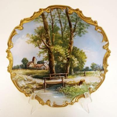 1161	LARGE ARTIST SIGNED HAND PAINTED LIMOGES PLATE	LARGE ARTIST SIGNED HAND PAINTED LIMOGES PLATE, APPROXIMATELY 13 IN

