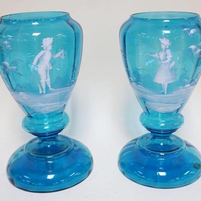 1189	PAIR OF ANTIQUE MARY GREGORY VASES	PAIR OF ANTIQUE MARY GREGORY VASES, APPROXIMATELY 13 IN HIGH
