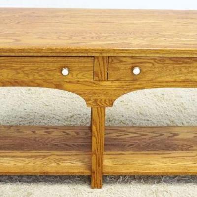 1024	PENNSYLVANIA HOUSE OAK 2 DRAWER HALL CONSOLE TABLE, APPROXIMATELY 56 IN X 16 IN X 29 IN H
