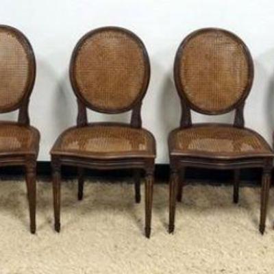 1005	SET OF 6 FRENCH CHAIRS WITH CANE SEATS AND BACKS, 2 ARM AND 4 SIDE
