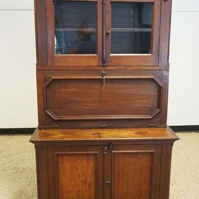 1144	WALNUT 2 PART STEP BACK FALL FRONT SECRETARY	WALNUT 2 PART STEP BACK FALL FRONT SECRETARY, BOOKCASE TOP, APPROXIMATELY 43 IN X 21 IN...