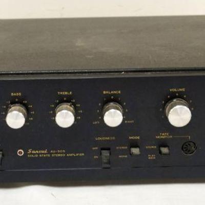 1215	VINTAGE SANSUI AU-505 SOLID STATE STEREO AMPLIFIER	VINTAGE SANSUI AU-505 SOLID STATE STEREO AMPLIFIER, UNTESTED, SOLD AS IS
