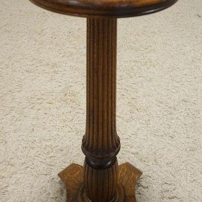 1040	ROUND OAK FLUTED COLUMN PEDESTAL, APPROXIMATELY 14 IN X 36 IN H

