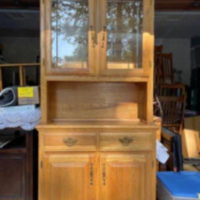 2 Piece Lighted Display Cabinet Drawers and Storage Cabinet