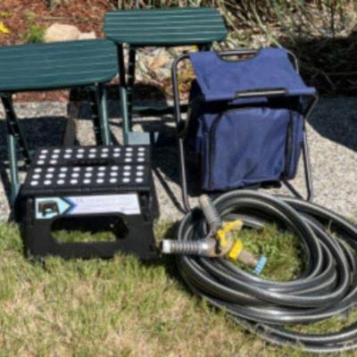 Hose, Camp Cooler/Seat, Outdoor Side Tables, Step Stool