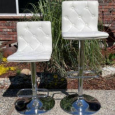Chrome Stand Adjustable Height Stools