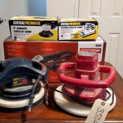 #3504 â€¢ Craftsman polisher Composite sander jitter bug sander and 2 waxers
