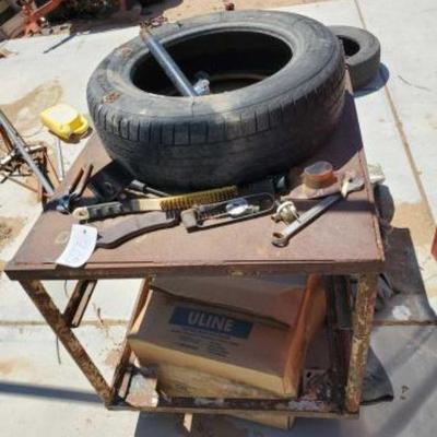 #2650 â€¢ Metal Rolling Kart Table
