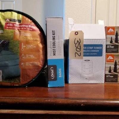 #3502 â€¢ Ozark Sleeping Bag Mist Cooling Kit Power Strip 2 Air pumps
