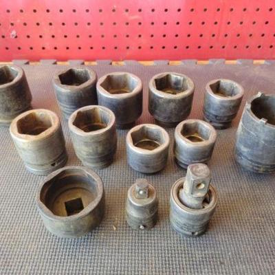 #2522 â€¢ Snap-on SAE 1" Inch, 1/2, And 3/4 Drive Impact Sockets And Socket...
