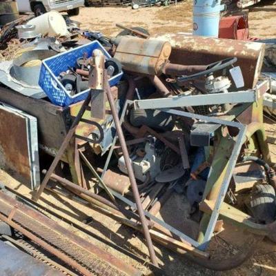 #1198 â€¢ Cushman Cart with Assorted Car Parts
