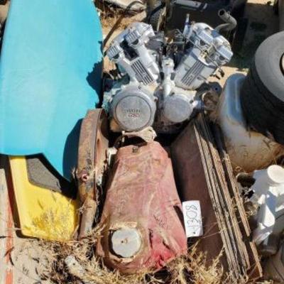 #1308 â€¢ Fuel Tank And Yamaha Motorcycle Motor
