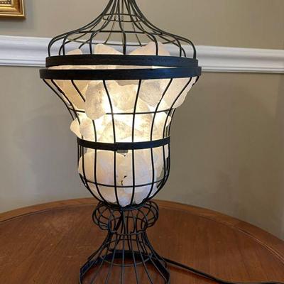 wire basket salt lamp