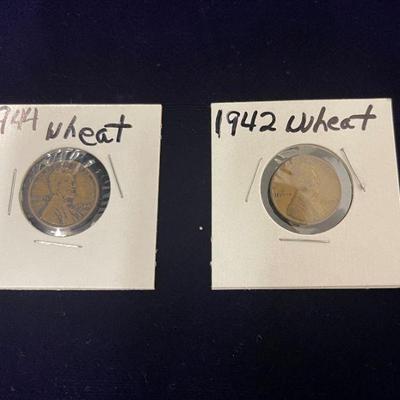 1942 , 1944 Wheat Pennies 