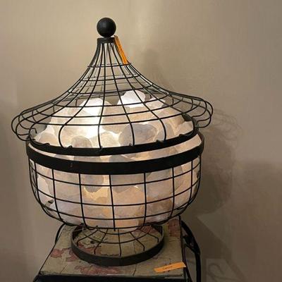 wire basket salt lamp