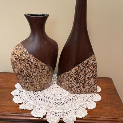 pair of decorative vase/bottles