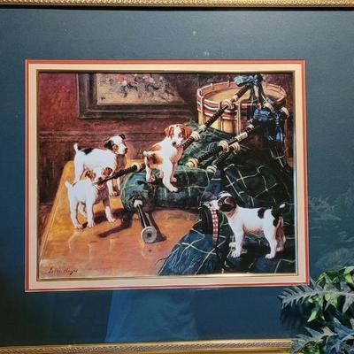 Puppies with bagpipes print
