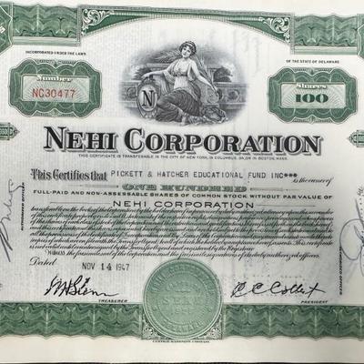 Nehi Stock Certificate Lot