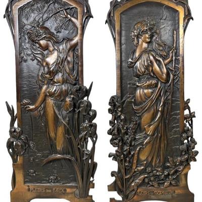 Art Nouveau Bronze Plaques