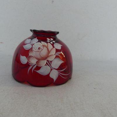 Vintage 1980 Westmoreland Ruby Signed (D. Green 1980) Hand Painted Fairy Lite Shade