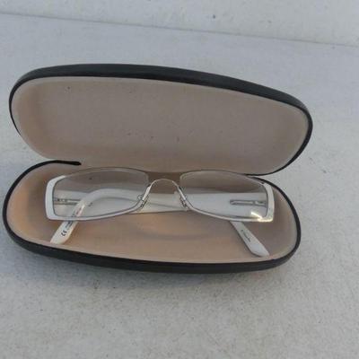 Christian Dior Eyeglass Frames - CD 3660/STRASS 09V 140 - White/Silver with Rhinestone Accents