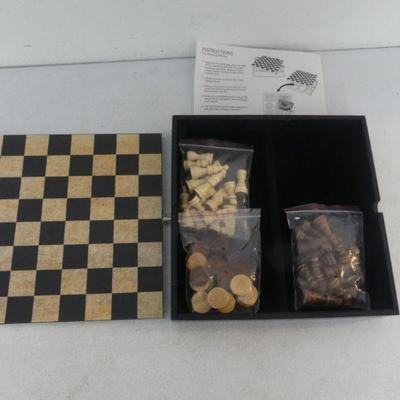 CBS Designs Decorative Gameboard Collage Frame - Chess & Checkers Pieces with Board - A Rare Find!