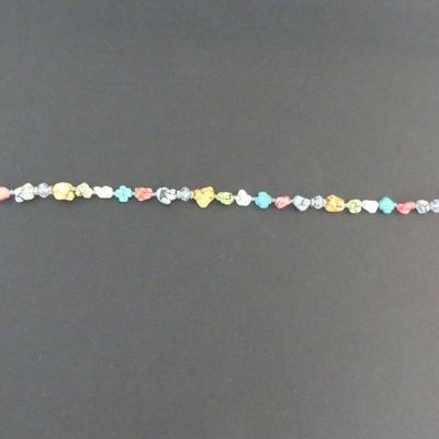 Vintage Toggle-Clasp Multi Stone with Crystal Necklace - 21"