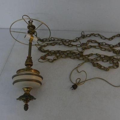 Vintage MCM Elegant Swag Lamp with 15' Chain