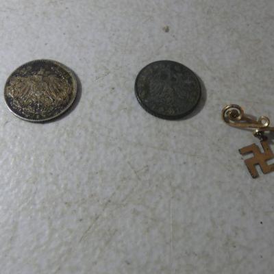 Antique & Vintage Coins of Germany - 1916 Deutsches Reich Â½ Mark and 1941 Nazi 5 Reichspfennig