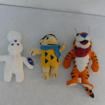 Vintage 1983-1997 Fred Flintstone, Tony the Tiger and The Pillsbury Doughboy Plushes